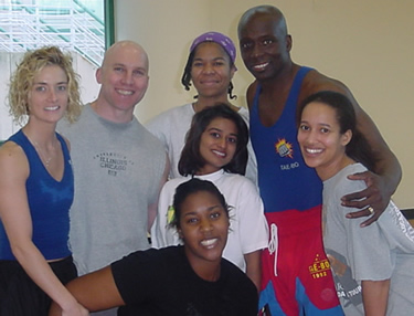 Clint Phillips and some personal training clients with Billy Blanks, the "Tae Bo" guy